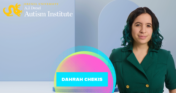 headshot of Dahrah Chekis with Autism Institute logo